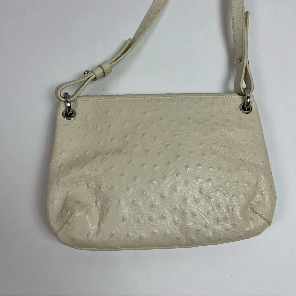 FURLA Bag Ostrich 3 Way Leather Clutch Crossbody